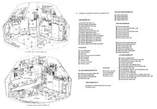 Apollo Spacecraft Command Module(CM) arrangement of equipment in interior